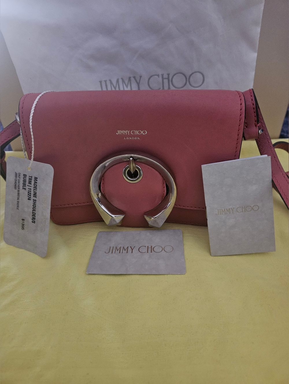 Jimmy Choo London Madeline Shoulder Bag Calf Leather Bubble